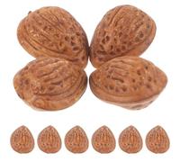 BAZEITFLOW 10pcs Artificial Almonds Decorations for Photography and Collection, Realistic Plastic Fake Almonds with Safe to Handle Features, Food Photography and Party Photo Props in Brown