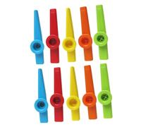 BAZEITFLOW 10pcs Children Plastic Kazoos Music Toy Set for Easy Learning and Performance, Small Accompaniment Instruments Suitable for Boys and Girls and Guitar Partners, Color Random