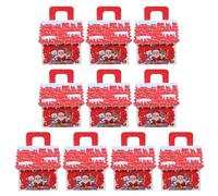 BAZEITFLOW 10pcs Christmas Candy Boxes with Handles Mini Gingerbread House Design Holiday Cookie and Chocolate Treat Packaging Boxes for Party Favors and Bakery Sweets