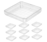 BAZEITFLOW 10Pcs Clear Square Petri Dishes with Lids Agar Culture Plates Laboratory Cell Tissue Culture for Microbiology Biology Science Projects