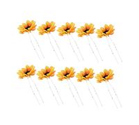 BAZEITFLOW 10pcs Daisy Barrette Bridesmaid Hair Accessories Hair Small Sunflowers Bridesmaid Hair Comb Tiaras Weddings Sunflower Clips Dress Hair Accessories for Women Wedding Yellow Iron