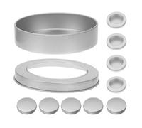 BAZEITFLOW 10Pcs DIY Candy Tin Small Metal Storage Boxes with Lids 5 Windowed + 5 Flat Cover Mini Cookie Tins for Party Treats and Candy Organization