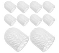 BAZEITFLOW 10pcs DIY Hanging Cage Lamp Shades Hollow Out White Plastic Lampshade Covers for String Lights Vintage Birdcage Wire Frame Bulb Holders for Pendant Ceiling Light Decor