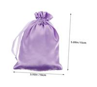 BAZEITFLOW 10pcs Drawstring Makeup Bags Lightweight Travel Cosmetic Pouches for Women Smooth Silky Closure Stylish Light Purple Toiletries Organizer