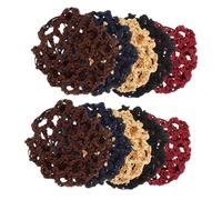 BAZEITFLOW 10pcs Hair Bun Nets Invisible Crochet Hairnets for Women Ballet Dance Professional Stewardess Hair Accessories Multi-color Set