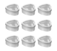 BAZEITFLOW 10pcs Heart-shaped Metal Can Tinplate Storage Box with Window Lid, Silver, for Candies, Candle Making and Packaging Boxes