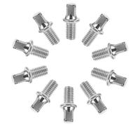 BAZEITFLOW 10pcs High Tension Drum Key Bolts for Drum Pedal Shaft, Silver Plated Iron Screws with Precise Size and Sleek Look, Accessory for Amateur and Professional Drummers