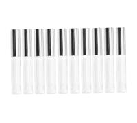 BAZEITFLOW 10pcs Lip Gloss Tubes with Silver Caps Transparent Plastic Lip Balm Containers and Dye Liquid Cosmetics Portable Travel