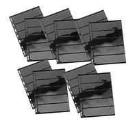 BAZEITFLOW 10Pcs Loose Leaf Pages with Transparent Reusable Sheets for Postcard and Coupon Storage Black Background Stamp Storage Album Inserts