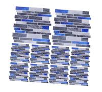 BAZEITFLOW 10pcs Marble Pattern Vinyl Splashback Stickers Self Adhesive Kitchen Bathroom Wall Tiles Decor Blue Grey for Smooth Surfaces Easy DIY Installation