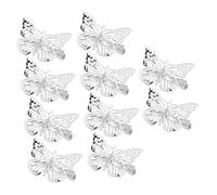 BAZEITFLOW 10pcs Metal Butterfly Hair Barrettes for Elegant Side Hair Clips with Shiny Silver Finish for Styling and Decorating Gift for Women
