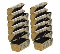 BAZEITFLOW 10pcs Miniature Treasure Chest Models Vintage Pirate Jewelry Storage Box for Dollhouse Decor Desktop Aquarium Ornament Decorative Chests