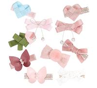 BAZEITFLOW 10pcs Pink Butterfly Hair Clips for Durable Barrettes Lovely Hair Accessories for Birthday Day