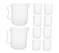 BAZEITFLOW 10pcs Plastic Graduated Measuring Cups Large Capacity Reusable Liquid Mixing Jugs for Baking Cooking DIY Kitchen and Outdoor Use