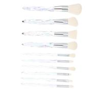 BAZEITFLOW 10pcs Professional Makeup Brush Set with Crystal Gradient Handles Dense Soft Bristles for Powder Foundation Eyeshadow Application No Shedding Cosmetic Kit for Women