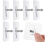 BAZEITFLOW 10pcs Self Adhesive Pads Seamless Hooks Acrylic Multi-Functional Easy to Use Wall Hangers for Hardwood and White Walls Kitchen Storage