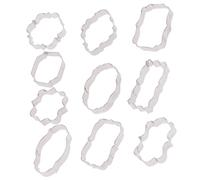 BAZEITFLOW 10pcs Stainless Steel Cookie Cutters Chic European Mirror Frame Blessing Border Designs DIY Baking Tool for Holiday Cookies Easy to Use and Clean for Fondant and Biscuit Making