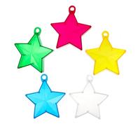 BAZEITFLOW 10pcs Star Balloon Weights Colorful Plastic Party Table Decorations for Birthday Wedding Helium Balloons Reusable Pendant Weights in Red Yellow Blue Transparent Green