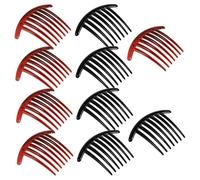 BAZEITFLOW 10pcs Tooth Moon Shaped Hairpin Comb Plastic Hair Clip Combs for Women Elegant Black Brown Hairstyle Accessories Safe Design for Parties and Weddings