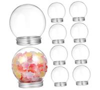 BAZEITFLOW 10pcs Transparent Fillable Xmas Bulb Candy Jars with Aluminum Screw Caps Reusable Beverage Containers for Bridal Shower Wedding Party Favors