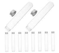 BAZEITFLOW 10pcs Transparent Glass Bottles with Aluminum Screw Caps Leakproof Storage for Cosmetics Liquids and Travel Essentials Refillable Sample Containers for Creams Soaps and More