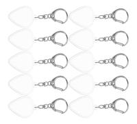 BAZEITFLOW 10PCS Transparent Guitar Pick Holder Keychain Box Portable Acrylic Plectrum Storage for Standard Acoustic Electric Picks Lightweight Musician Accessory with Clear Visibility and