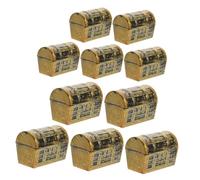 BAZEITFLOW 10pcs Vintage Pirate Boxes Mini Pirate Storage Jewelry Box Keepsake Model Treasure Chest Toy