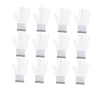 BAZEITFLOW 12 Pairs Nylon Coated Static Gloves with Fingertip Non Slip Design Thermal Insulation and Extra Wrist Protection Durable Protective Work Gloves for Industry Precision and Welding