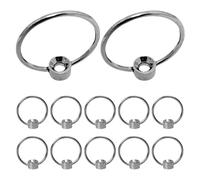 BAZEITFLOW 12 Pcs Large Metal Ring Pull Handles for Cutting Boards and Drawers, Solid Screwless Round Ring Knobs with Comfortable Grip, Suitable for Kitchen Cabinets and Chopping Boards