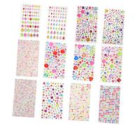 BAZEITFLOW 12 Sheets Crystal Rhinestone Stickers Assorted Star Heart Flower Teardrop Shapes Self Adhesive Gems for Crafts Face Art DIY Party Halloween Decoration with Bright Colors and Strong