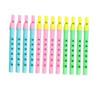 BAZEITFLOW 12pcs 6-hole Mini Plastic Recorder Flute Set for Children, Colorful Random Colors, Beginner Wind Instrument for Music Learning and Practice