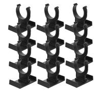 BAZEITFLOW 12pcs Adjustable Black Plastic Cabinet Leveler Clips for Furniture Height Increase Plinth Kick Skirting Board Clips Easy Install Protect Floor for Kitchen and Home