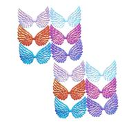 BAZEITFLOW 12pcs Angel Wing Leather Patches Assorted Color DIY Hairpin Accessories Creative Lovely Unique Decorations for DIY Hairpins and Bag Decorating