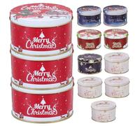 BAZEITFLOW 12pcs Assorted Color Candy Gift Boxes Sturdy Tinplate Christmas Cookie Storage Tins for Festival Party Favors and Holiday Treats Packaging