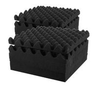 BAZEITFLOW 12pcs Black Acoustic Panels Sound Absorbing Polystyrene Wedge Foam with Sound Insulation and Easy Installation for Offices and Home Theaters