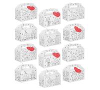 BAZEITFLOW 12pcs Christmas Coloring Cardboard Treat Boxes with Handles, Large Christmas Candy and Biscuit Favor Containers, Paintable Tote Boxes for Holiday Party