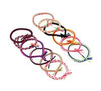 BAZEITFLOW 12Pcs Elastic Hair Ties Ponytail Holders 3.94X0.39X0.39 Inch Stretchy Multi-Purpose Elastic Bands Boutique Style for Girls Swimmers Ball Games Key Chain
