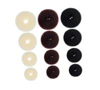 BAZEITFLOW 12pcs Hair Bun Makers Hair Donut Rings for Women Soft Elastic Suitable for Daily and Party Updos