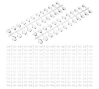 BAZEITFLOW 12pcs Medium Oval Nail Tips Display Chart with 24 Semi-False Nails Each False Tips for Manicure Practice Art Training and Professional Sample Display Tools