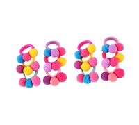 BAZEITFLOW 12pcs Pompom Balls Elastic Hair Ties Soft Hair Bands for Babies and Children Suitable for Everyday Use and Parties Random Color