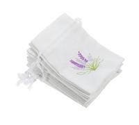 BAZEITFLOW 12pcs Refillable Cotton Sachet Bags with Delicate Lavender Embroidery Drawstring Closure Multipurpose Dried Flower Pouches for Candy Jewelry Closet Freshening and Home Organization