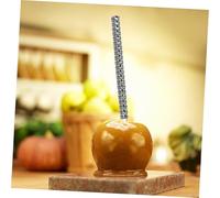 BAZEITFLOW 12Pcs Silver Rhinestone Candy Dessert Picks Acrylic Fruit Sticks for Party Apples Decorative Skewers with Dazzling Luster and Safe Materials