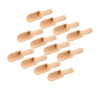 BAZEITFLOW 12pcs Wooden Teaspoons Small Kitchen Scoops for Spice Jars Mini Rustic Scoops for Tea Coffee Cooking and Pantry Use