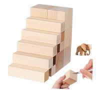 BAZEITFLOW 13pcs Basswood Blocks Unfinished Soft Wood Crafting Blocks for DIY Art Smooth Basswood Wood for Whittling and Woodworking Projects