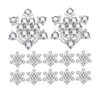 BAZEITFLOW 15pcs Alloy Spiral Hair Pins with Snowflake Rhinestones Swirl Coil Hair Clips for Wedding Christmas Party and Bridal Accessories