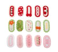 BAZEITFLOW 15pcs Cute Handmade Crochet Knit Hair Clips for Snap Barrette Hair Accessories Soft Comfortable Grip Stylish Hairpins for Party Festival School Decor