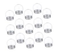 BAZEITFLOW 15pcs DIY Snow Globe Kit Plastic Clear Balls Snowglobe Replacement Parts for Christmas Decoration Family Crafting Easy Assembly