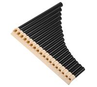 BAZEITFLOW 16-Pipe Pan Flute Traditional Chinese Instrument for Beginners Mouthpiece, Brown Pan Pipes for School Music, Teaching and Performance Use