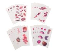 BAZEITFLOW 16 Sheets Realistic Scar Stickers for Halloween and Cosplay Temporary Fake Wounds and Bruises Diverse Designs for Costume Dress Up Easy Application for Spooky Makeup and April