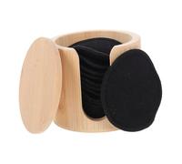 BAZEITFLOW 16pcs Reusable Bamboo Fiber Face Pads Soft Washable Makeup Remover for Oily Mixed Skin Comfortable Rounded Cleansing Sponge with Cotton Mesh Bag and Bamboo Tube Packaging
